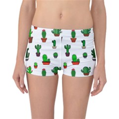 Cactus Plants Background Pattern Seamless Reversible Boyleg Bikini Bottoms