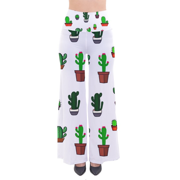 Cactus Plants Background Pattern Seamless So Vintage Palazzo Pants