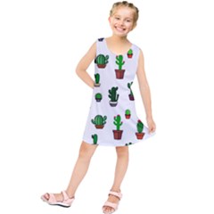 Cactus Plants Background Pattern Seamless Kids  Tunic Dress