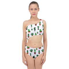 Cactus Plants Background Pattern Seamless Spliced Up Two Piece Swimsuit