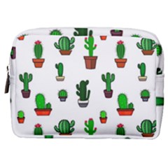 Cactus Plants Background Pattern Seamless Make Up Pouch (medium)