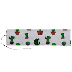 Cactus Plants Background Pattern Seamless Roll Up Canvas Pencil Holder (l)