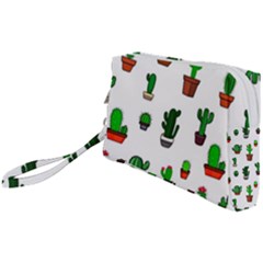 Cactus Plants Background Pattern Seamless Wristlet Pouch Bag (small)