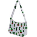 Cactus Plants Background Pattern Seamless Zip Up Shoulder Bag View2