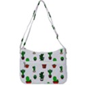 Cactus Plants Background Pattern Seamless Zip Up Shoulder Bag View3