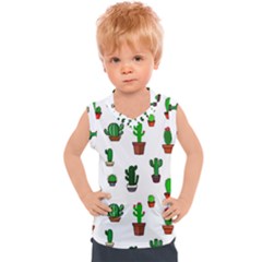 Cactus Plants Background Pattern Seamless Kids  Sport Tank Top