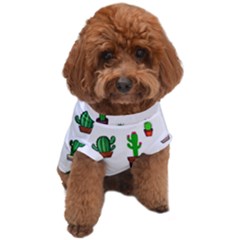 Cactus Plants Background Pattern Seamless Dog T-shirt