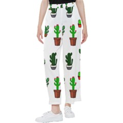 Cactus Plants Background Pattern Seamless Women s Pants  by Maspions