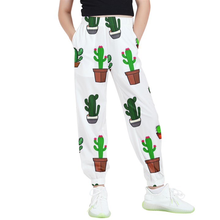 Cactus Plants Background Pattern Seamless Kids  Joggers