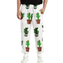 Cactus Plants Background Pattern Seamless Men s Elastic Waist Pants View1