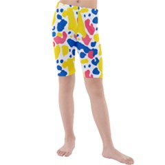 Colored Blots Painting Abstract Art Expression Creation Color Palette Paints Smears Experiments Mode Kids  Mid Length Swim Shorts