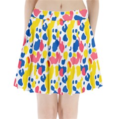 Colored Blots Painting Abstract Art Expression Creation Color Palette Paints Smears Experiments Mode Pleated Mini Skirt