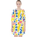 Colored Blots Painting Abstract Art Expression Creation Color Palette Paints Smears Experiments Mode Quarter Sleeve Pocket Dress View1