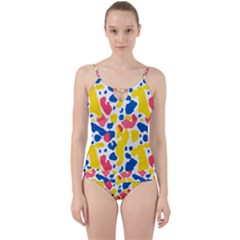 Colored Blots Painting Abstract Art Expression Creation Color Palette Paints Smears Experiments Mode Cut Out Top Tankini Set