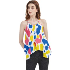 Colored Blots Painting Abstract Art Expression Creation Color Palette Paints Smears Experiments Mode Flowy Camisole Tank Top by Maspions