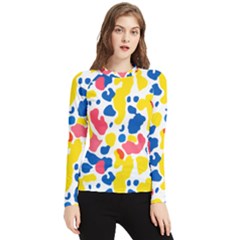 Colored Blots Painting Abstract Art Expression Creation Color Palette Paints Smears Experiments Mode Women s Long Sleeve Rash Guard