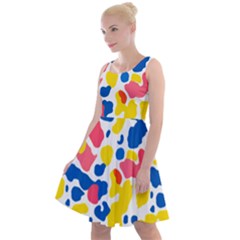 Colored Blots Painting Abstract Art Expression Creation Color Palette Paints Smears Experiments Mode Knee Length Skater Dress by Maspions