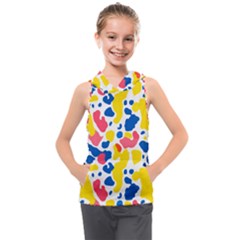 Colored Blots Painting Abstract Art Expression Creation Color Palette Paints Smears Experiments Mode Kids  Sleeveless Hoodie