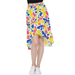 Colored Blots Painting Abstract Art Expression Creation Color Palette Paints Smears Experiments Mode Frill Hi Low Chiffon Skirt