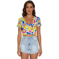 Colored Blots Painting Abstract Art Expression Creation Color Palette Paints Smears Experiments Mode V-neck Crop Top