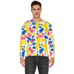 Colored Blots Painting Abstract Art Expression Creation Color Palette Paints Smears Experiments Mode Men s Fleece Sweatshirt by Maspions