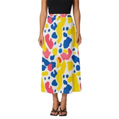 Colored Blots Painting Abstract Art Expression Creation Color Palette Paints Smears Experiments Mode Classic Midi Chiffon Skirt by Maspions