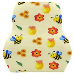 Seamless Honey Bee Texture Flowers Nature Leaves Honeycomb Hive Beekeeping Watercolor Pattern Car Seat Back Cushion 