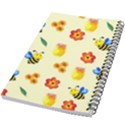 Seamless Honey Bee Texture Flowers Nature Leaves Honeycomb Hive Beekeeping Watercolor Pattern 5.5  x 8.5  Notebook View2