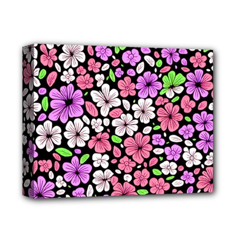 Flowers Floral Pattern Digital Texture Beautiful Deluxe Canvas 14  X 11  (stretched)