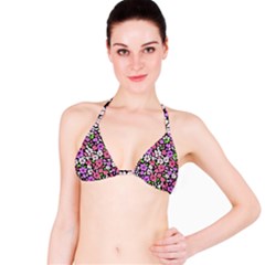 Flowers Floral Pattern Digital Texture Beautiful Classic Bikini Top