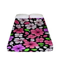 Flowers Floral Pattern Digital Texture Beautiful Fitted Sheet (full/ Double Size)