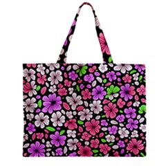 Flowers Floral Pattern Digital Texture Beautiful Zipper Mini Tote Bag