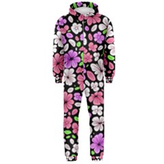 Flowers Floral Pattern Digital Texture Beautiful Hooded Jumpsuit (men)