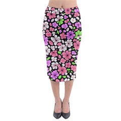 Flowers Floral Pattern Digital Texture Beautiful Midi Pencil Skirt