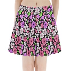 Flowers Floral Pattern Digital Texture Beautiful Pleated Mini Skirt