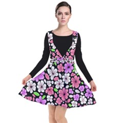 Flowers Floral Pattern Digital Texture Beautiful Plunge Pinafore Dress