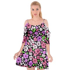 Flowers Floral Pattern Digital Texture Beautiful Cutout Spaghetti Strap Chiffon Dress