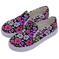 Flowers Floral Pattern Digital Texture Beautiful Kids  Canvas Slip Ons