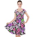 Flowers Floral Pattern Digital Texture Beautiful Cap Sleeve Midi Dress View1