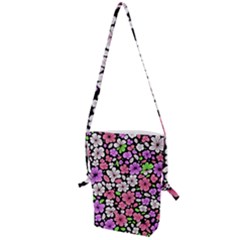 Flowers Floral Pattern Digital Texture Beautiful Folding Shoulder Bag by Maspions