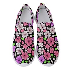 Flowers Floral Pattern Digital Texture Beautiful Women s Slip On Sneakers