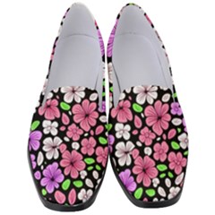 Flowers Floral Pattern Digital Texture Beautiful Women s Classic Loafer Heels