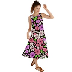 Flowers Floral Pattern Digital Texture Beautiful Summer Maxi Dress