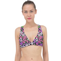 Flowers Floral Pattern Digital Texture Beautiful Classic Banded Bikini Top