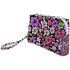 Flowers Floral Pattern Digital Texture Beautiful Wristlet Pouch Bag (small)