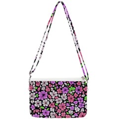 Flowers Floral Pattern Digital Texture Beautiful Double Gusset Crossbody Bag by Maspions