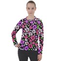 Flowers Floral Pattern Digital Texture Beautiful Women s Pique Long Sleeve T-Shirt View1