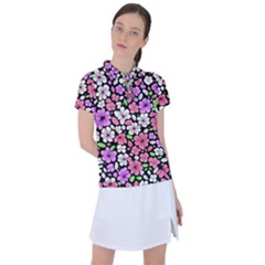 Flowers Floral Pattern Digital Texture Beautiful Women s Polo T-shirt