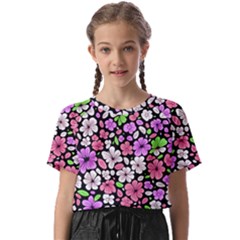 Flowers Floral Pattern Digital Texture Beautiful Kids  Basic T-shirt