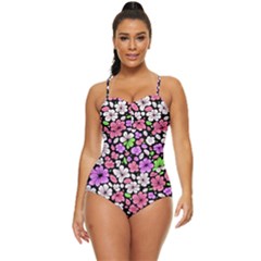 Flowers Floral Pattern Digital Texture Beautiful Retro Full Coverage Swimsuit